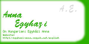 anna egyhazi business card